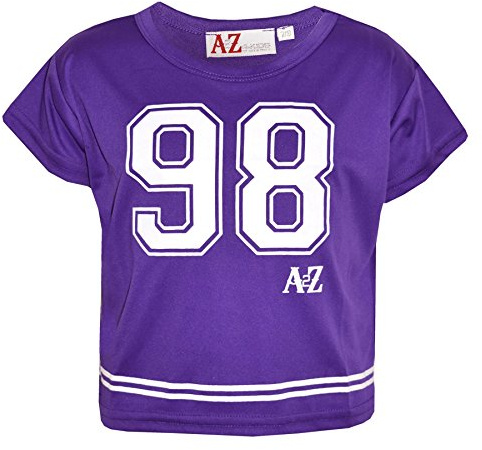 A2Z 4 Kids Girls Top Kids 98 Trendy T Shirt - New Crop Top 98 Purple 9-10