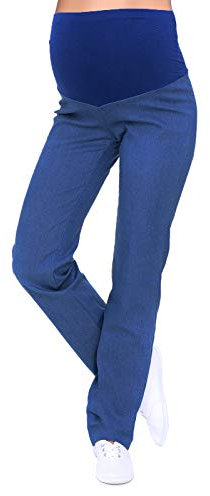 Mija 3014 - Pantalones vaqueros de maternidad clásicos cómodos para embarazada, Dark Blue Denim, 44
