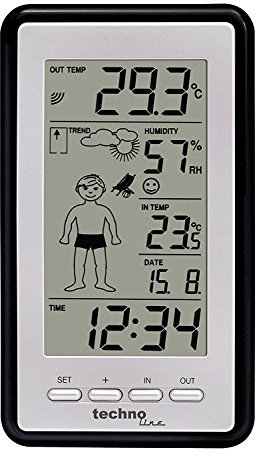 Technoline WS 9632-IT Station météo avec prévisions, argent avec batteries