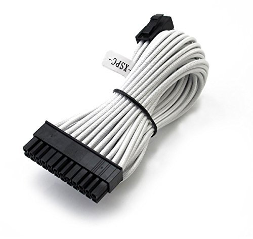 XSPC Premium Sleeved 24-Pin ATX Extension Cable (White)