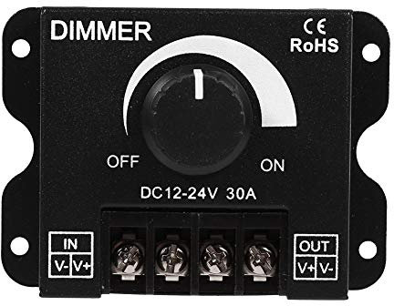 MAGT LED Dimmer Schalter, DC 12V-24V 0-30A Einstellbare Helligkeit LED Dimmschalter Netzteil Controller Manuelle Bedienung for LED Lampen LED Streifen