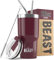 BEAST Mug Isotherme Cafe - 550ml I Canneberge I Acier Inoxydable I Réutilisable, Tasses Isothermes I 2 Pailles et Brosse Nettoyage I Thermos Cafés de Voyage Double Paroi I Café Chaud ou Glacé