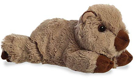 Aurora Adorable Mini Flopsie Winnie Wombat Stuffed Animal - Playful Ease - Timeless Companions - Brown 8 Inches
