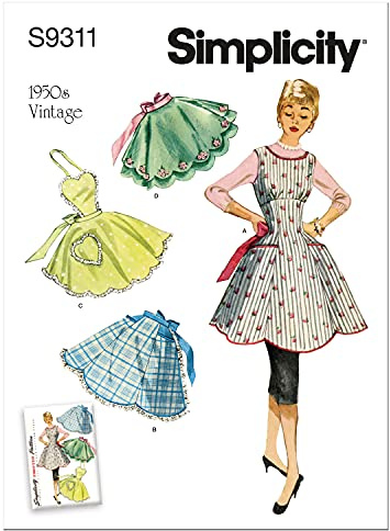 SIMPLICITY SS9311A UNDEFINED Schürze A (S-M-L), Papier, weiß