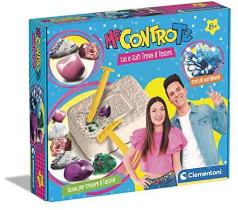Clementoni Trova Il Tesoro, Mattone da Scavare con Sorpresa-ciondoli Me Contro Te Creativo, Gioco Bambini 5 Anni-Made in Italy, Multicolore, 18683