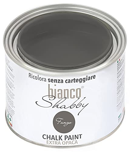 bianco Shabby® Fango (Mud Brown) Water-Based Chalk Paint for All Surfaces – Extra Matt Finish (500 ml)