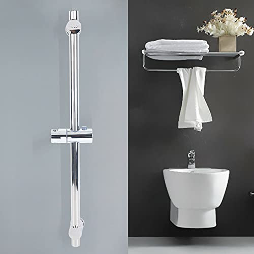 Duschstange, 66cm Edelstahl Brausestange Wandstange Verstellbar Duschkopfhalterung mit Schraubenzubehör Duschkopf Stange für Handbrause Dusche