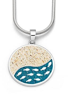 DUR Damen AnhängerFischschwarm Strandsand/Steinsand blau aus 925er Silber P3907