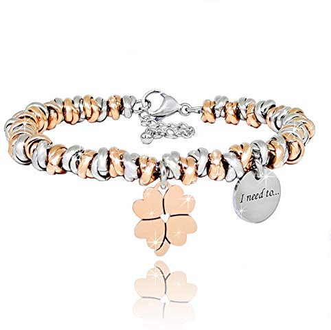 SAGA GIOIELLI® BRACCIALE DONNA I NEED TO .COLLECTIONS PROTEZIONE, FORTUNA, BUONI AUSPIC (QUADRIFOGLIO)