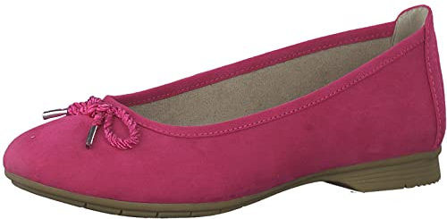 Jana Damen Ballerinas Elegant mit Schleife Weite H Mehrweite, Fuchsia 1 (Rosa), 37 EU