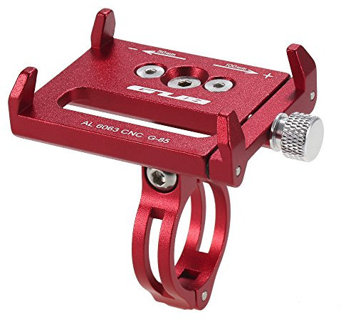 CalmGeek Fahrrad Telefonhalterung Handyhalterung, Universal Verstellbaren für 3.6-6.2 Zoll, Aluminium Telefonhalterung Handyhalterung Handyhalter für Motorrad Mountian Bike Fahrrad(Rot)