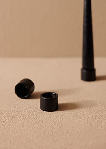 Metallbude Kerzenständer NOA - Schwarz - 2er Set - Magnetische Kerzenhülse aus pulverbeschichtetem Metall