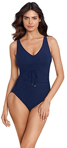 MagicSuit Women's Swimming Costume Swimwear Morningstar Solid Sansa Soft Cup One Piece Swimming Swimsuit, Navy, 10