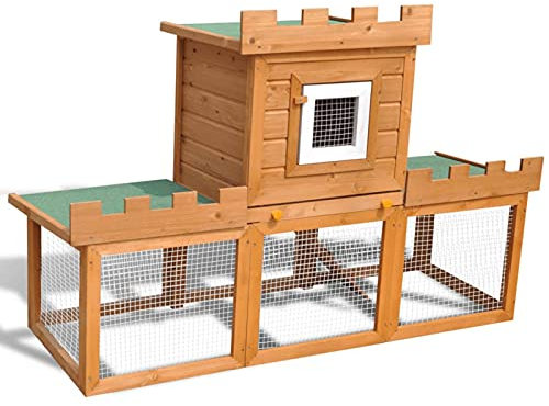 Chusui Großer Kaninchenstall Kleintierkäfig Einzelhaus, Hasenstall, Hasenkäfig, Doppelhausninchenställe,Tierhaus, Kleintierstall, Kaninchenhaus, Haustierstall, Kaninchen Häuser,