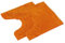 WohnDirect Badematten Set 2 teilig - Orange 45 x 45 cm MIT WC-Ausschnitt - rutschfest & Waschbar - Badvorleger, Badezimmerteppich, WC Vorleger