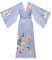 Kimono Satin Femme Robe de Chambre Femme Nuit Kimono Japonais Peignoir Satin Long Manche Longue (Violet paon)