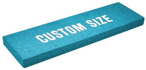 Azincoer Custom Size Bench Cushion, Bay Window Seat Cushion, Thick Upholstery Foam Long Chair Cushion Sofa Pads Outdoor/Indoor Patio Furniture (Color : Turquoise, Size : Custom Size)