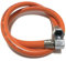 Gasschlauch 100 cm, 1/4 links, Stahl Fitting, Winterfest und flexibel, Orange - ideal für Gasgrills, Heizstrahler, Hockerkocher, Gaskocher, Lampen, uvm. (100 cm mit Stahl Fitting)