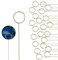 Amabro 40pcs Floral Pick Card Holders, Metal Wire Flower Place Card Holder Gold Photo Clip Holder Floral Picks Stick Ring Loop Clips for Arrangements Wedding Party Birthday (Round)