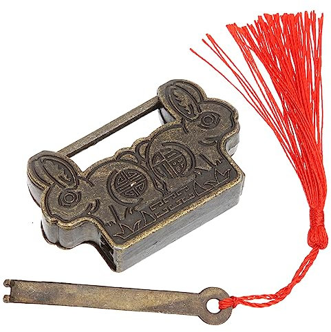 MUCKLILY Kasten Retro-Schloss möbelschloss möbelschlösser schubladenschloss schrankschloss Boxen sperren altes Schloss chinesischer Stil Schmuckkästchen Retro-Schrank Zinklegierung