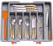 DAFFODILY® Organisateur de Tiroir Réglable pour la Cuisine - Rangement et Organisation de Cuisine, Rangement Cuisine, Idéal pour Vos Couverts de Table Range Couvert (Gris)