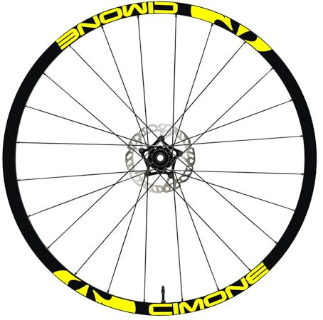 DualColorStampe Aufkleber Felgen 26 - 27,5 - 28-29 Zoll Fahrrad MTB Bike Sticker Felgen MTB CIMONE B0152 (26 Zoll, Fluoreszierend gelb)