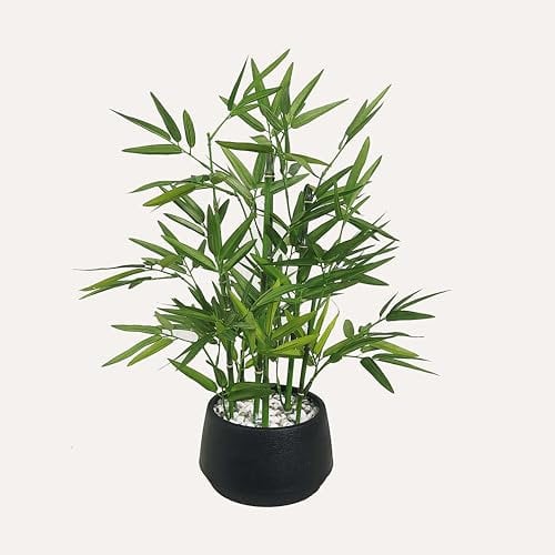 365 BLOOMING DECOR INC. 365 Blooming Decor 18 inch Tall Potted Faux Bamboo Plant (Black Pot)