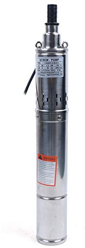 Bomba de agua para pozos profundos de 3,5, 500 W, tornillos de acero inoxidable, altura máxima de extracción 100 m, 2000 L/H, bomba de agua, bomba de tubo, 230 V, 50 Hz, cable de 15 m
