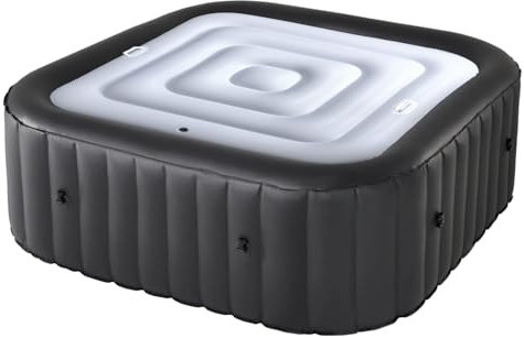 Aufblasbare Whirlpool-Abdeckung, quadratisch, energiesparend, mit schnellem und einfachem Aufblasen und Ablassventil, winddicht, regenisolierter Deckel, speichert Wärme und schützt den Whirlpool