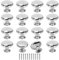 Zythrem 12Pcs Chrome Cabinet Knobs 30mm Silver Polished Drawer Knob Round Cupboard Wardrobe Door Knobs Mushroom Shape Pull Handle with Screws for Kitchen Bathroom Wardrobe Drawer Cupboard Furniture