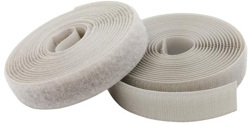 KLEBASTO Klettband zum nähen | SET Hakenband und Flauschband | Klettverschluss zum nähen | Hohe Verschlusskraft (Hellgrau, 20mm x 3 m)