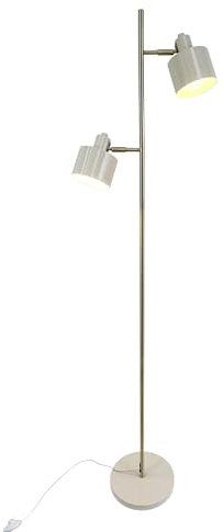 Dyberg Larsen Stehlampe Ocean Beige/Messing Stehlampe wohnzimmer Ohne Leuchtmittel - E14/40W - Dänisches Design - bodenlampe Modern - Deko schlafzimmer oder wohnzimmer