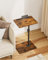 HEYZOEY Tavolino a forma di C regolabile in altezza, per divano, girevole a 360°, piccolo, 40 x 30 x (45 – 81), in legno, per camera da letto, soggiorno, ufficio (marrone usticale)
