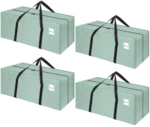 Dntorx 4 Pack 120L Heavy Duty Moving Bags, Waterproof Clothes Storage Bag, Large Packing Bags with Zips for Moving Travelling Camping Garden Tools
