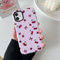 DEFBSC Case for iPhone 11, Cute Pink Bow Cherry Print Aesthetic Trendy Pattern for Women Girls Slim Durable Bumper Shockproof Hybrid Hard Back Phone Cover, Red Bow/Glossy
