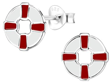 Monkimau Mädchen Ohrringe Rubber Ring | Ohrstecker aus 925 Sterling Silber | Kinderohrringe hypoallergen