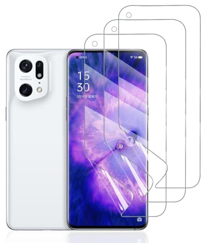 Hhfcryst Protector de Hidrogel Protector para Oppo Find X5 Pro, 3 Piezas TPU Protectores de Pantalla HD Transparente Suave (Vidrio no templado)