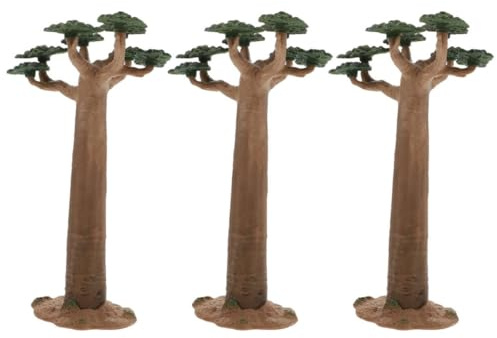 Gogogmee 3 Stück Teiliges Miniatur-Baobab-Baum-Modell Stabiles Tisch-dekor Realistische Sandtisch-Pflanze Langlebiges DIY Landschaftsbaum Modelleisenbahn und Mikro-szenerien