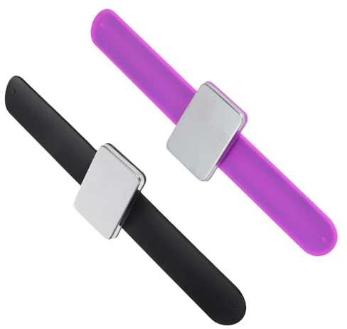 Cabilock Magnetisches Nadelkissen Armband aus Silikon Handgelenksnahes Nadelhalter Armband 2 Stück Tragbar für Quilten Nähen und Basteln