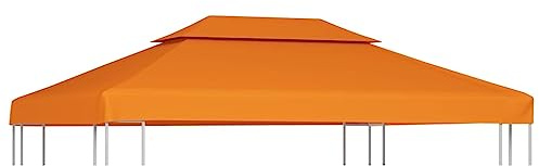 Ersatzdach für Pavillon 3x4 m Orange, Robuste Pavillonbespannung aus Polyester mit PVC-Beschichtung, Wasserabweisendes Dach für Gartenpavillons