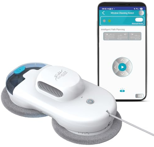 Sichler Haushaltsgeräte Fensterputzer: Fensterputzroboter, Dual-Sprüh-Funktion, Sensoren, Fernbedienung, App (Fensterputzroboter Sprühfunktion, Nassreinigung)
