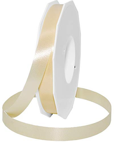 C.E. PATTBERG Geschenkband créme, 91 Meter Ringelband 15 mm zum Basteln, Dekorieren & Verpacken von Geschenken zu jedem Anlass
