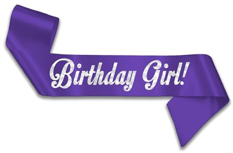 My Pretty Little Gifts Birthday Girl Sash 16th 18th 21st 30th 40th 50th 60th Party Gift - SB1001- Purple