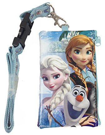 New Disney Baby Blue Frozen Elsa Lanyard Id Holder Wallet Perfect for Disneyland