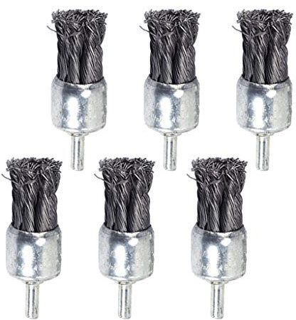 Fenteer 6 Stü Hochleistungs Knotendrahtbürste Für Stabschleifer Oder Bohrer, Bürstendurchmesser 25mm, Stahlstütze