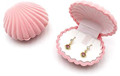 Vintageparts Muschel Schmuckbox für Schmuck in rosa 5x6 cm1 Stück zum Schmuck aufbewahren