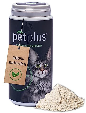 PETPLUS® Klinoptilolith Pulver für Katze 250g für Darmreinigung, Premium, Keine Konservierungsstoffe, allergenfrei, Zeolith Pulver zur Entgiftung, Darmflora aufbauen