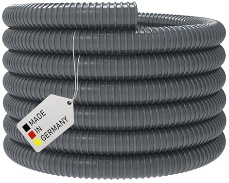 Absaugschlauch PVC *Grau Saugschlauch Spiralschlauch Flexschlauch Schwer entflammbar (65 mm - 10 Meter)