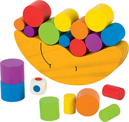 Balancierspiel Geschicklichkeitsspiel Mond aus Holz von goki Stapelspiel mit Palandi® Sticker