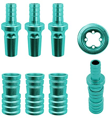 Shisha King® Schlauchadapter Schlauchanschluss Erweiterung Set inkl. Kugel Universal Alu mit Schliff | Wasserpfeife Hookah Zubehör Schlauch Adapter Anschluss Ventil (3er Packung, SkyBlue)